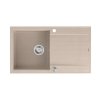Quadron EVAN 111 GraniteQ zlewozmywak z syfonem Push 2 Open 1-komorowy z/o (860x500x210) pearl beige / elementy stalowe HCQE8650U2BSP2O